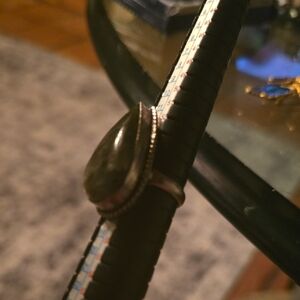 Sterling Labrodite Elegant Teardrop Ring